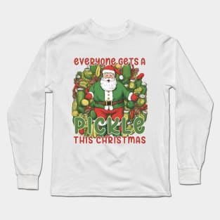 Pickle Lover Gift, Pickle Santa Gift, Christmas Pickle Gift Long Sleeve T-Shirt